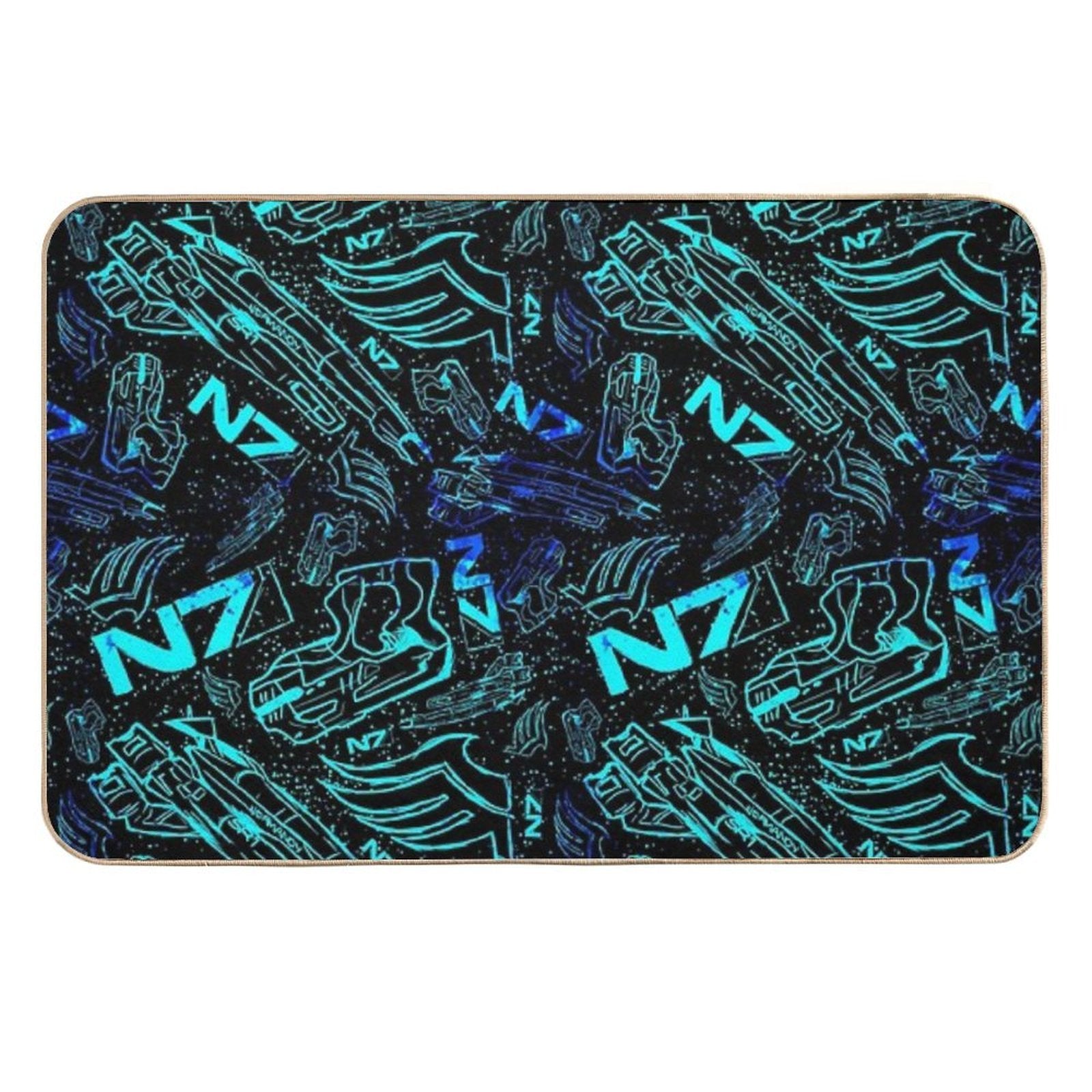 Paragon Shepard Pattern  Effect Mass Gaming Gamer Sci-Fi  Easy To Clean Bath Mat