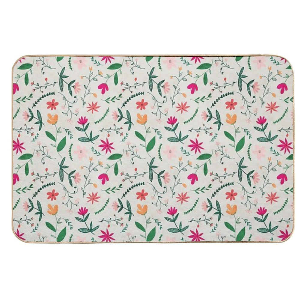 Floral Seamless Pattern  Pet-Safe Bath Mat