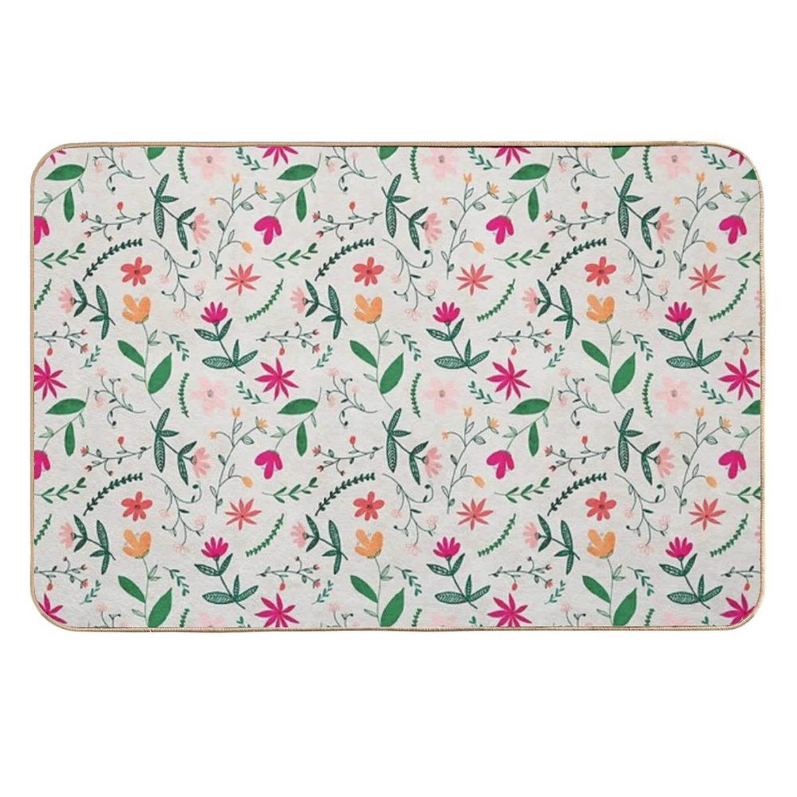Floral Seamless Pattern  Pet-Safe Bath Mat