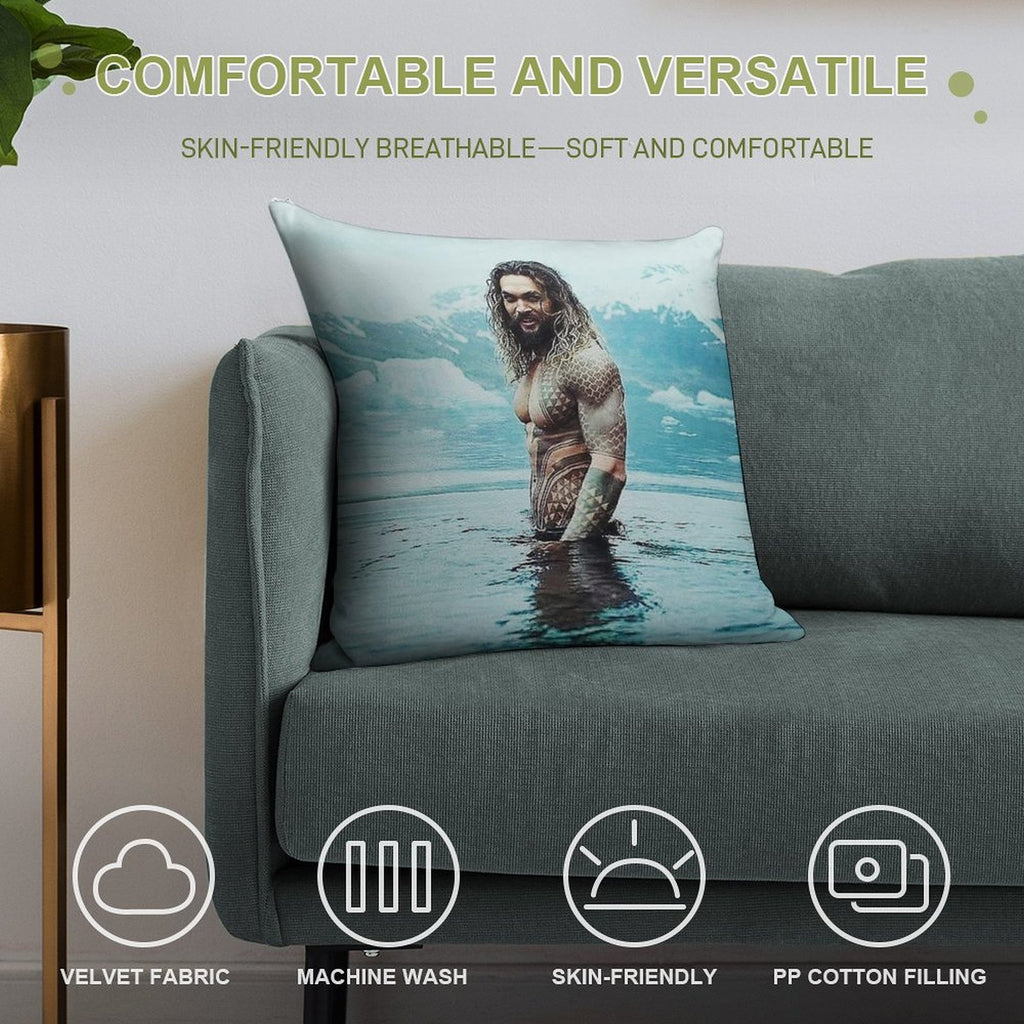 Jason Momoa Soft Warmth Comfort Throw Pillow