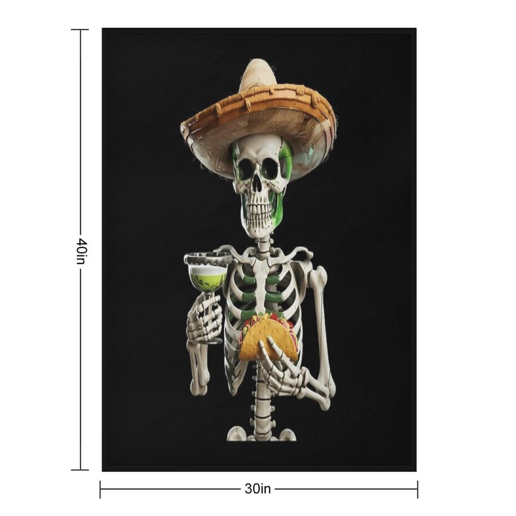 Cactus Skeleton Sombrero Cinco De Mayo Mexican Fiesta All-season Throw Blanket