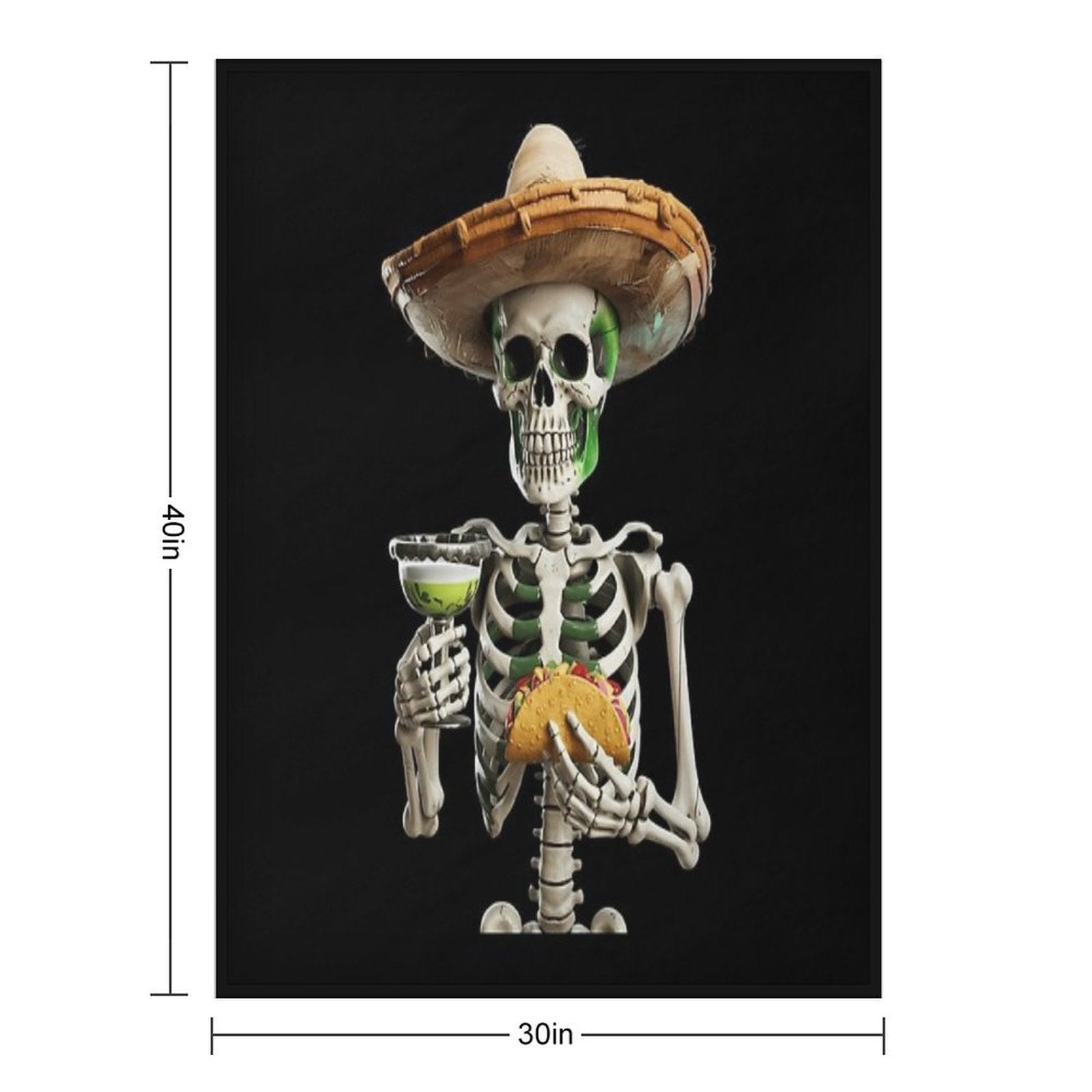 Cactus Skeleton Sombrero Cinco De Mayo Mexican Fiesta All-season Throw Blanket