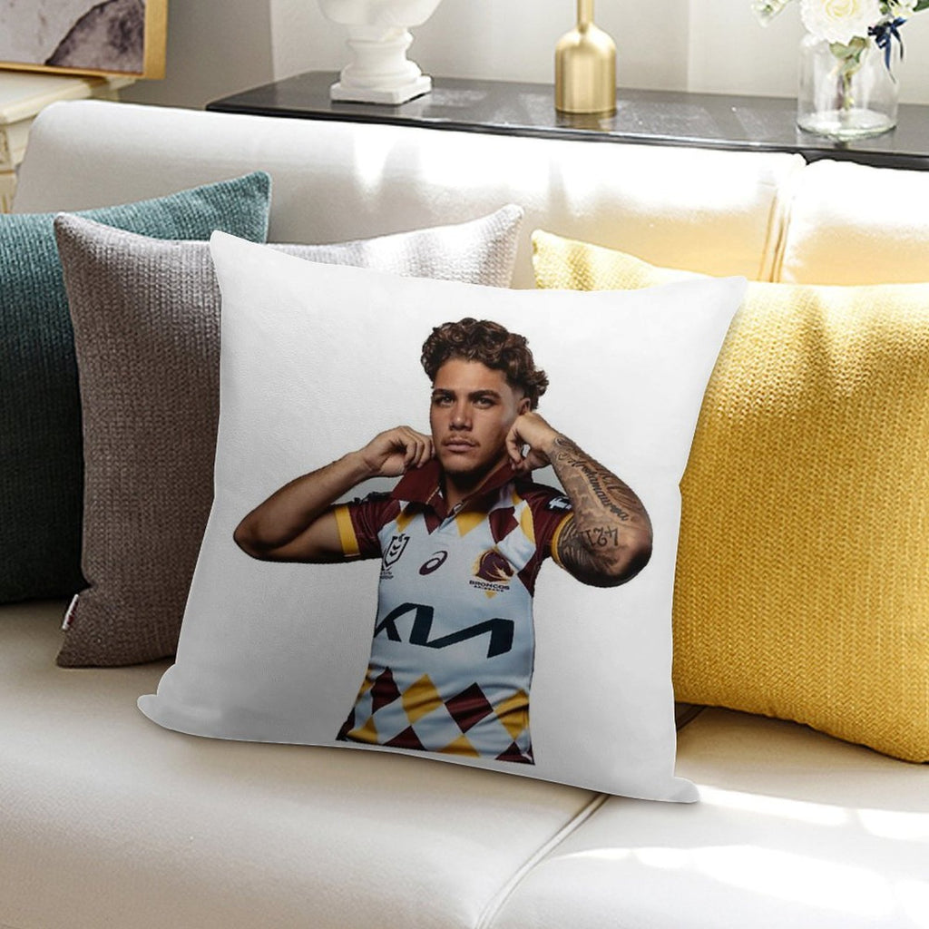 Reece Walsh Broncos Hot Photo Jersey Soft Anti-Pilling Throw Pillow