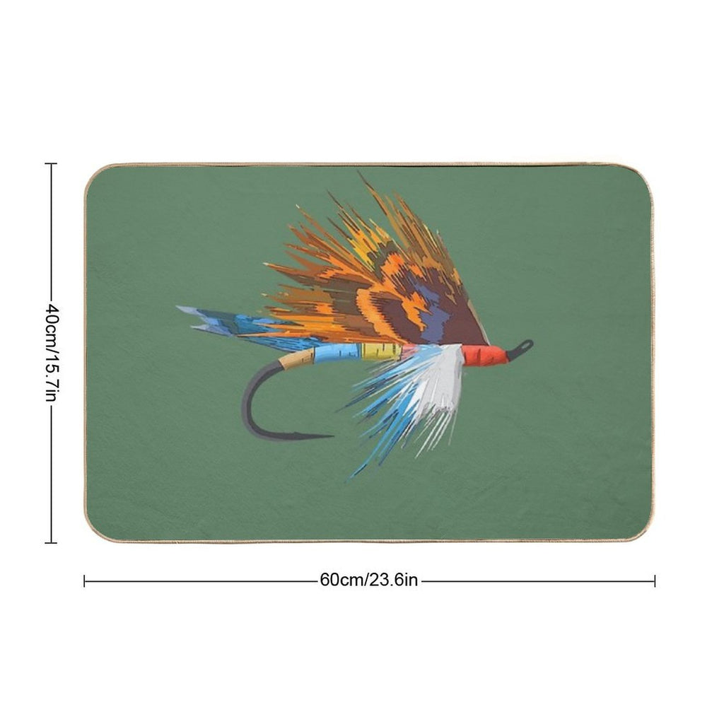 Fly Fishing Art by TeeCreations  Repositionable Bath Mat