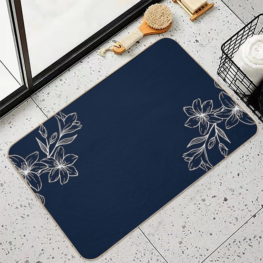 Flowers Plant Background  Dirt-Trapping Bath Mat