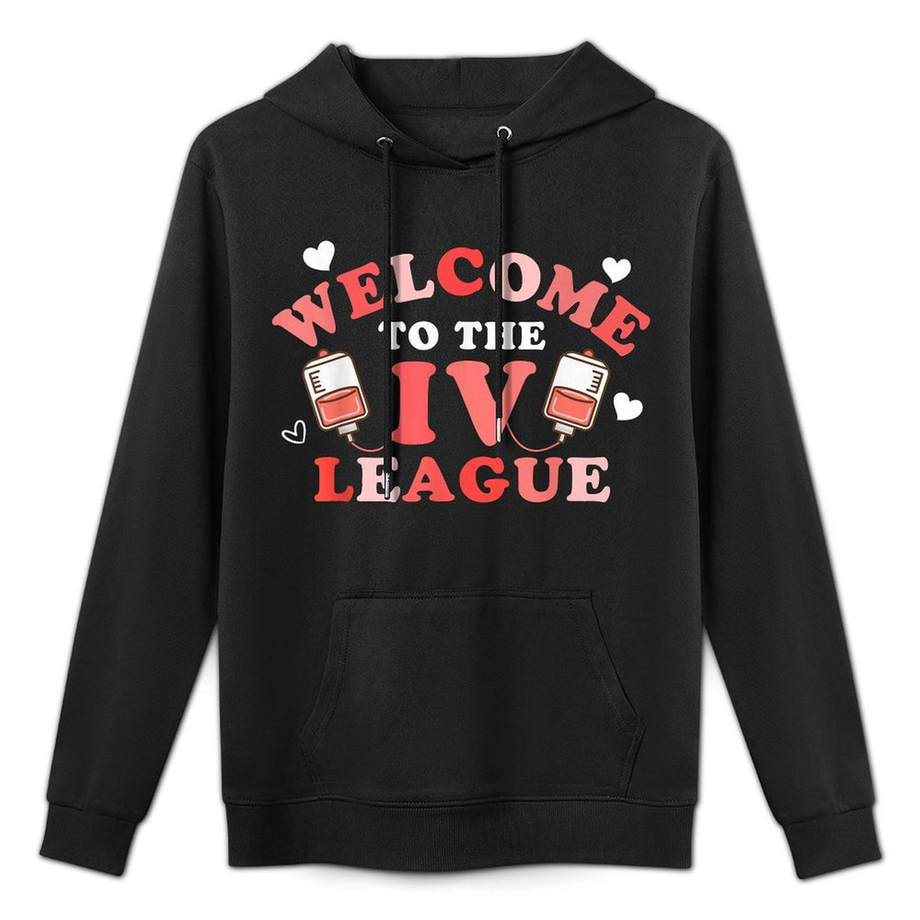 Infusion Nurse IV League Chemo Nursing RN Valentine Dialysis Cotton-Polyester Blend Hoodie