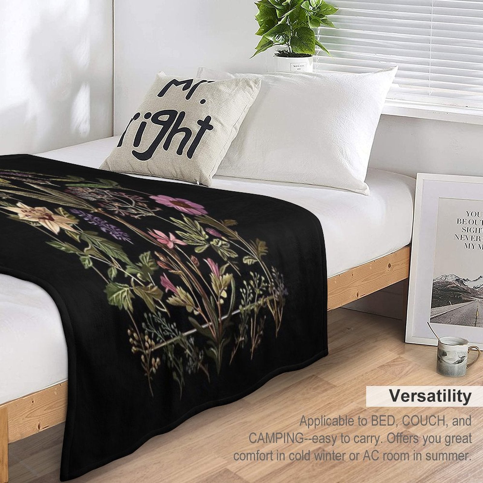 Dark Victorian Witch Herbs Durable Throw Blanket