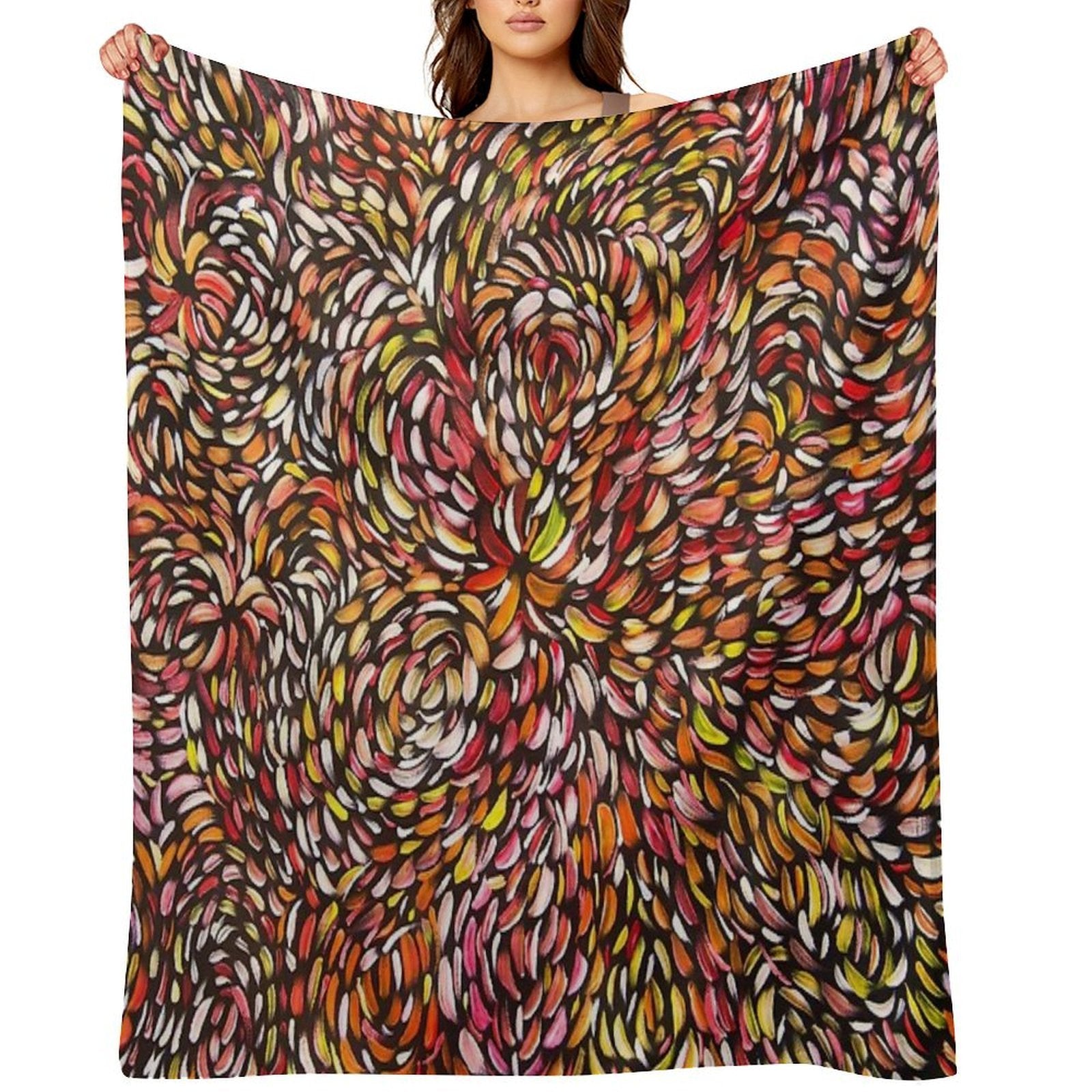 BUSH MEDICINE LEAVES 5 Easy Care Throw Blanket