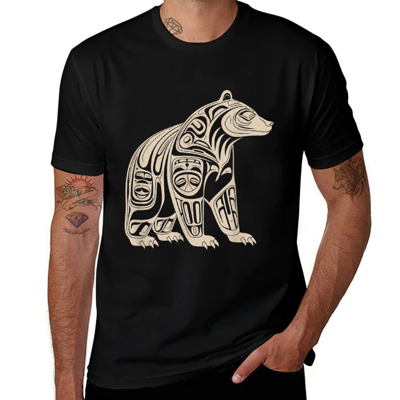 Bear Native Formline Art Salish Haida Tlingit Pacific Animal  Easy-care T-Shirt