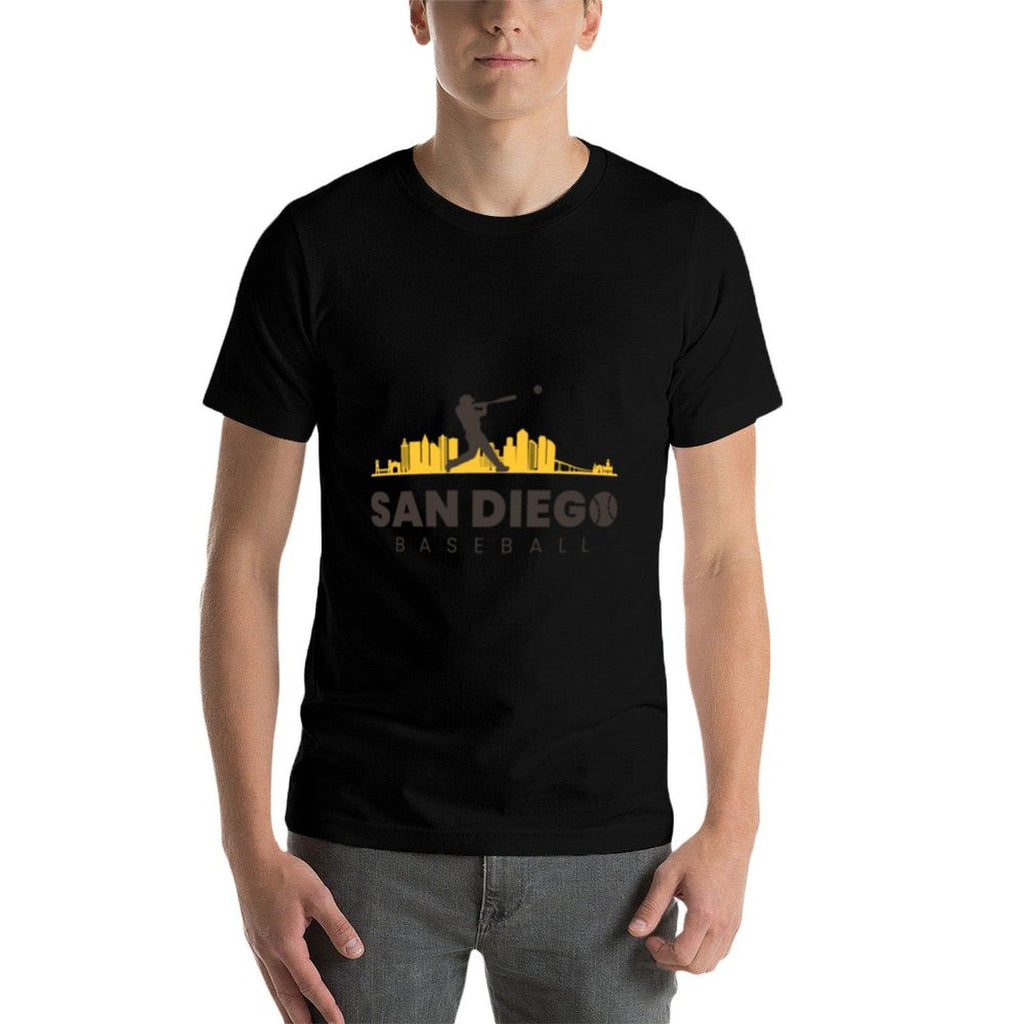 San Diego Baseball Vintage Minimalist Retro Baseball Lover  Summer-ready Fabric T-Shirt