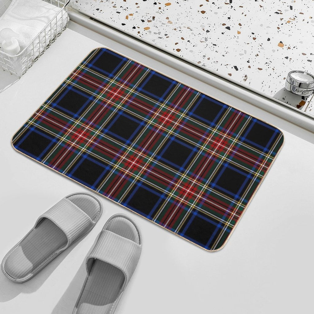 Stewart Black Tartan  Clan Stuart  Cute Tartan  Repositionable Bath Mat