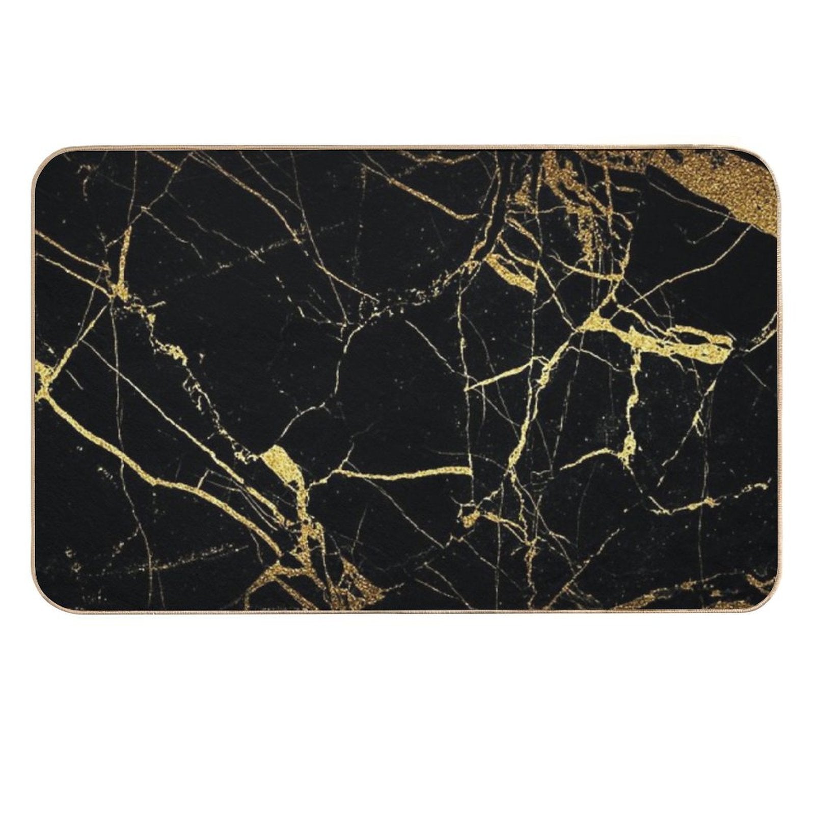 Black Gold Marble  Pet-Safe Bath Mat