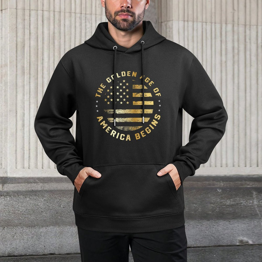 Trump The Golden Age of America Begins 2025 Easy Care Hoodie