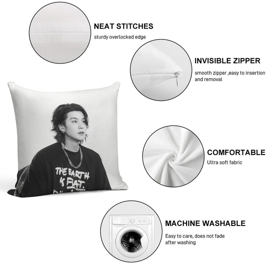Yoongi Concert Soft Skin-Friendly Throw Pillow