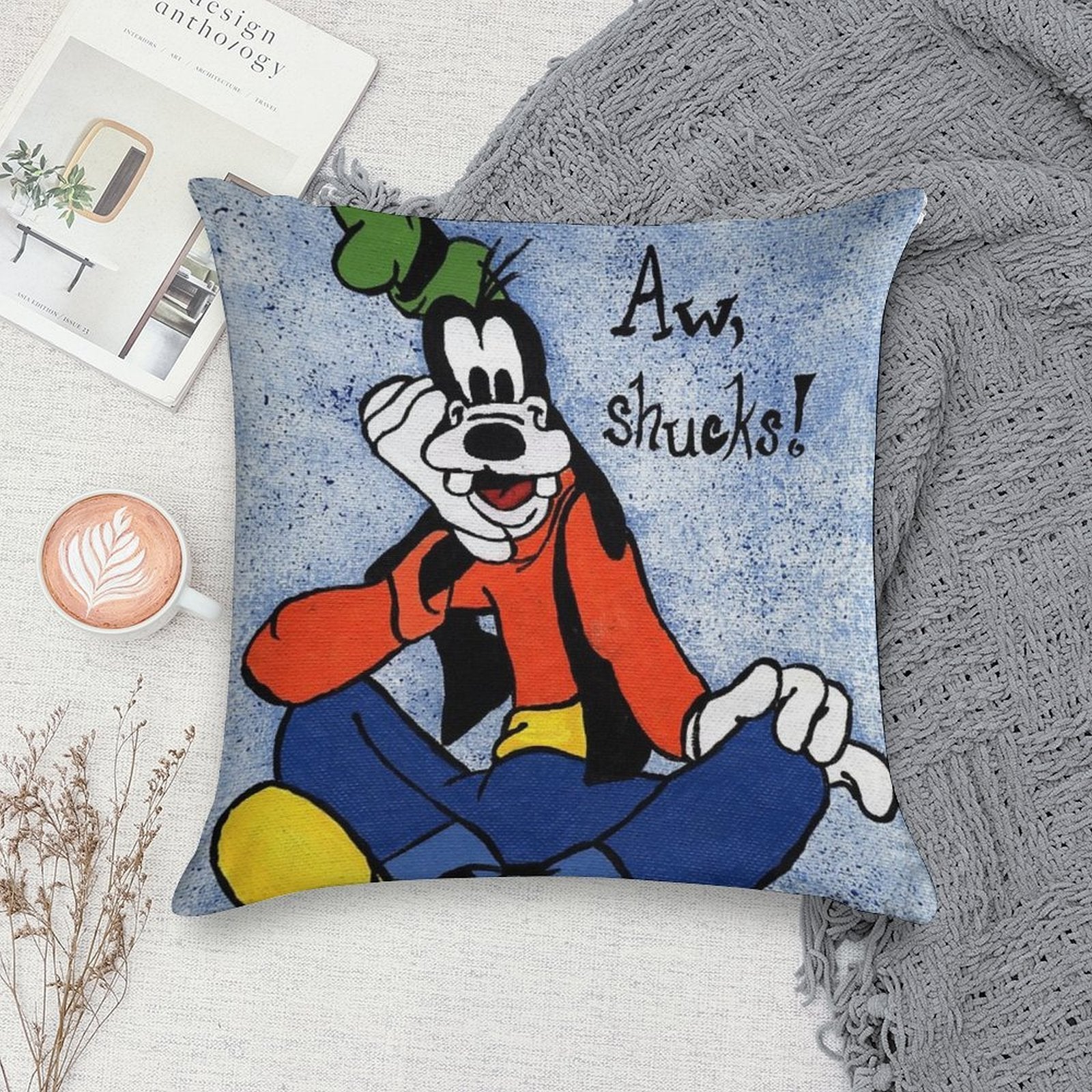 Goofy Painting Soft Easy Maintenance Throw Pillow