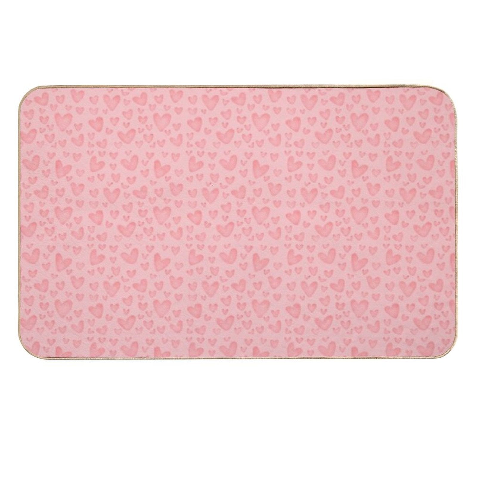 Cute Sweet Pink Hearts As Romantic Seamless Pattern Background Backdrop Wallpaper, Illustration of Love for Valentine's Day Durable Bath Mat