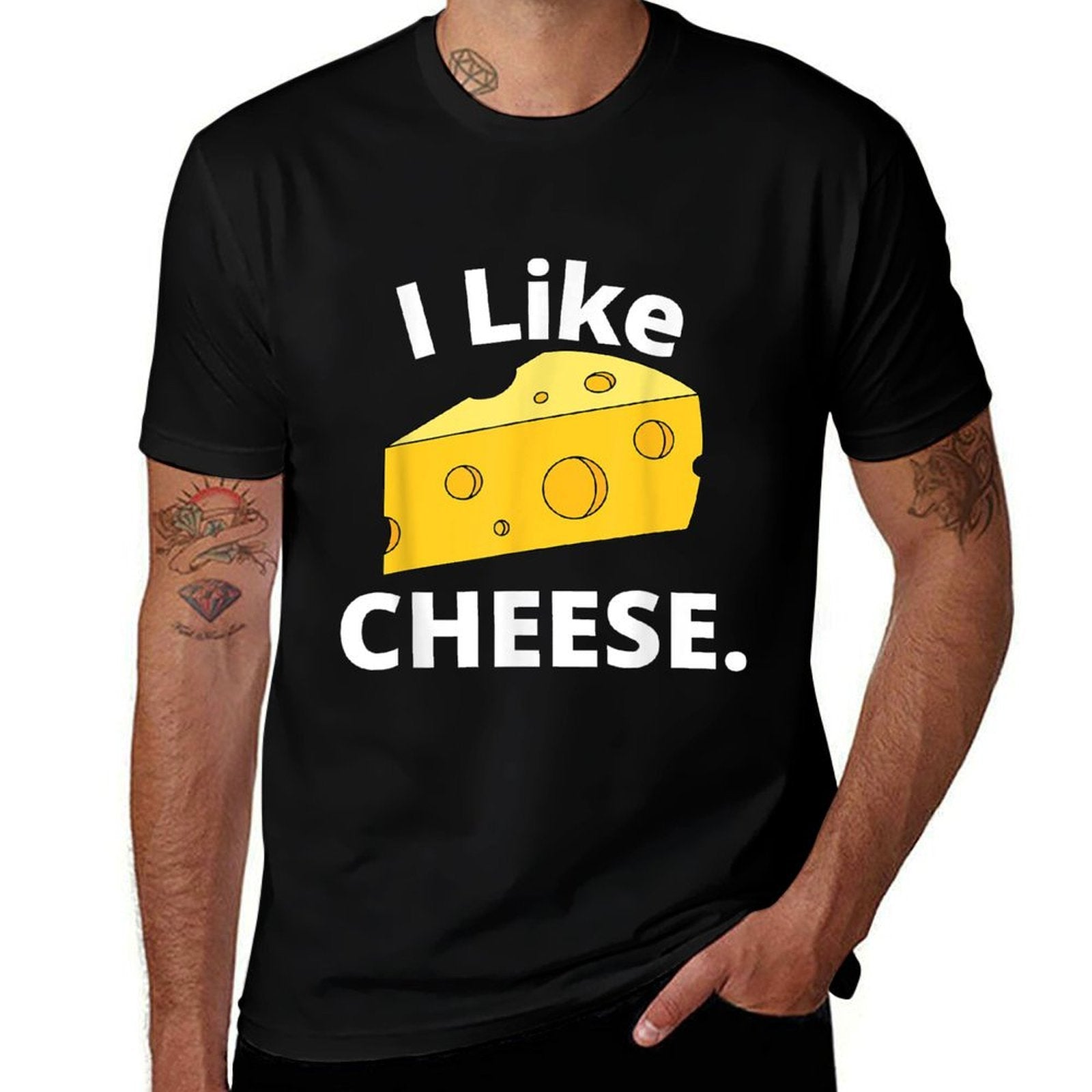 I Like Cheese Minimalist Funny  Versatile T-Shirt