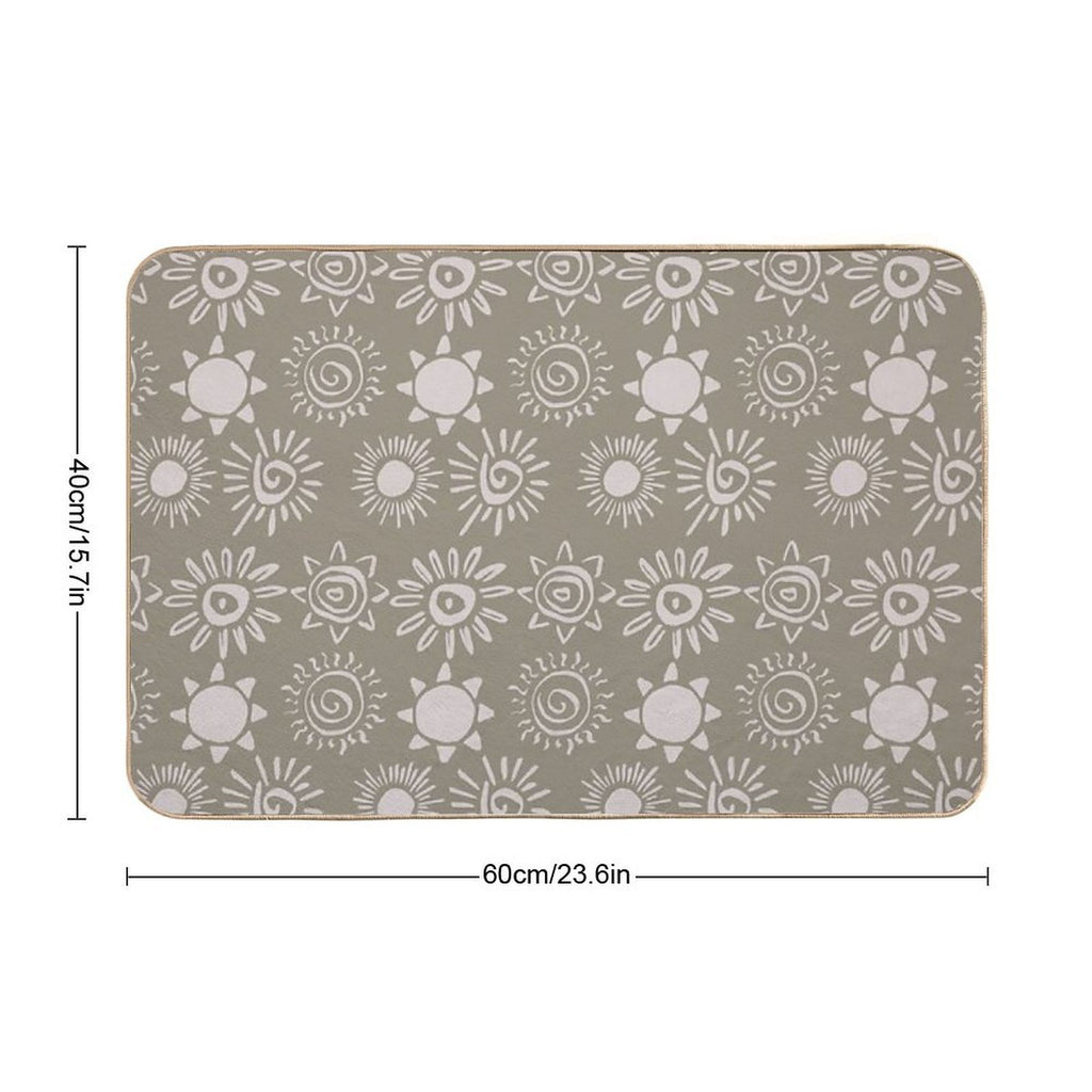 Magical Sun Bohemian Dreamy Aesthetic In Muted Colors Muted Green  Multi-Purpose Bath Mat
