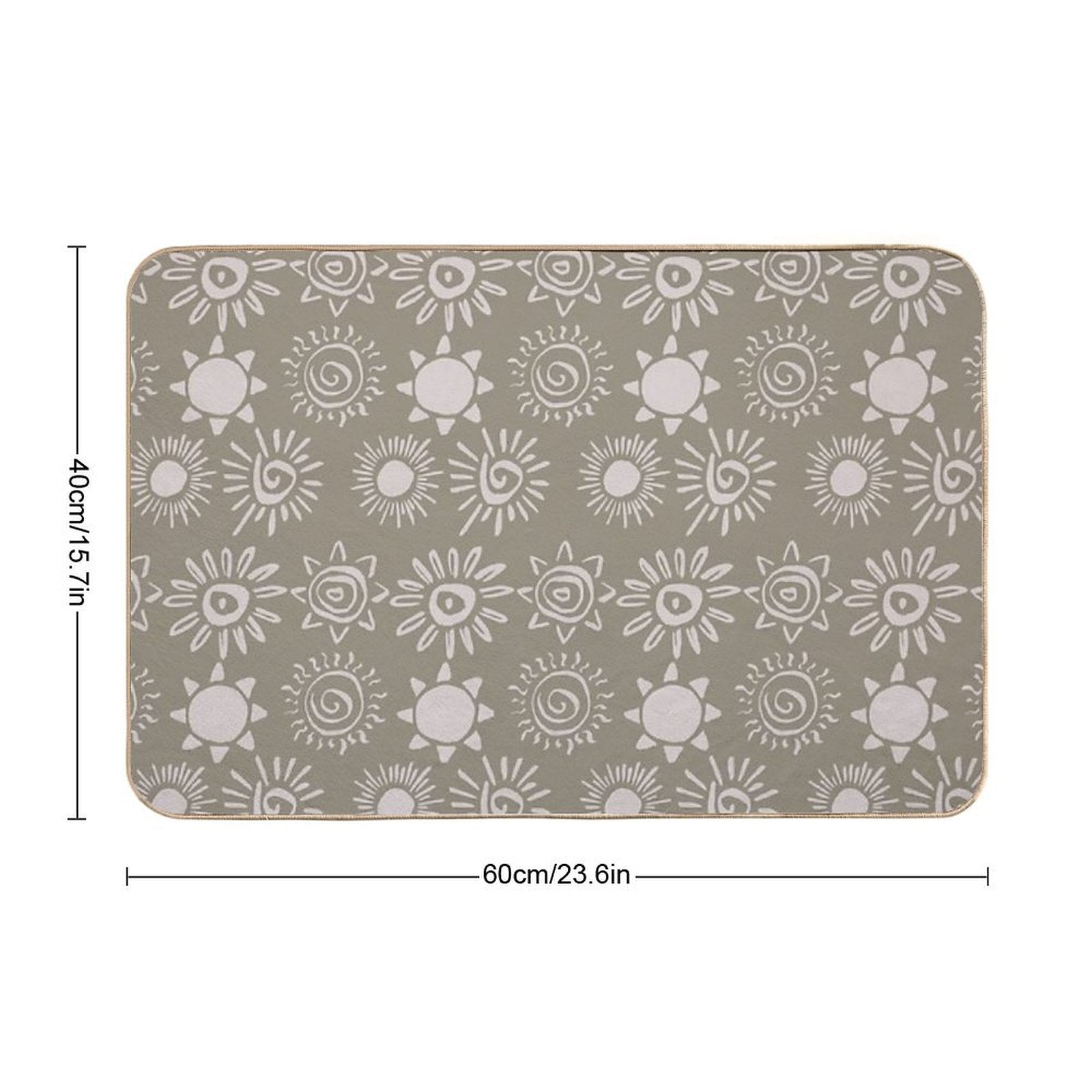 Magical Sun Bohemian Dreamy Aesthetic In Muted Colors Muted Green  Multi-Purpose Bath Mat