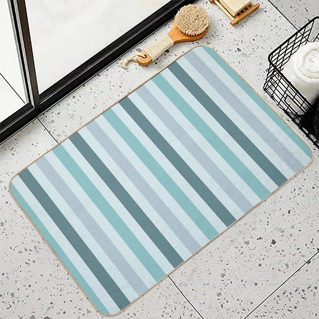 Color Block Lines V  Easy To Clean Bath Mat