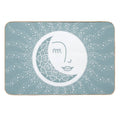 Moon Art, Teal, Mandala, Moon And Stars Art  Multi-Purpose Bath Mat
