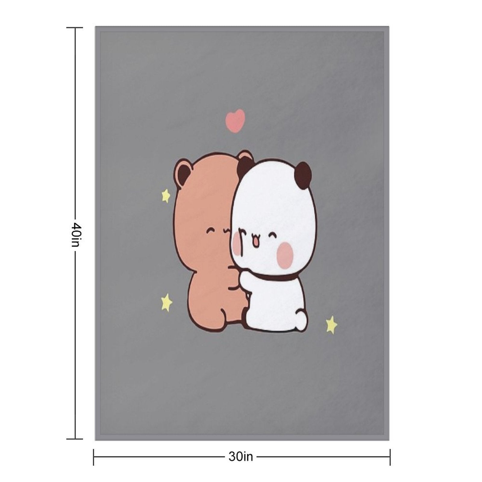 DuDu Bear And BuBu Panda’s Love❤️ Shrink-resistant Throw Blanket