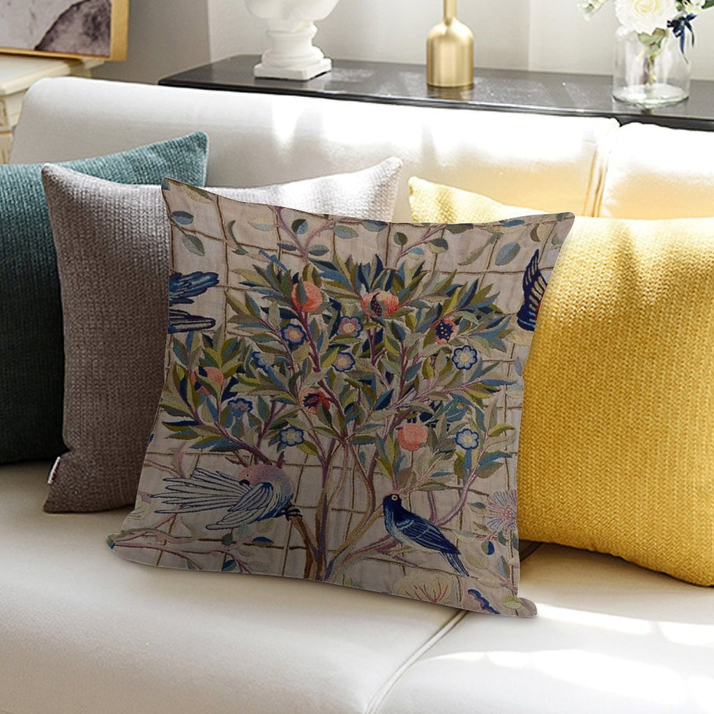 William Morris Kelmscott Trellis Embroidery Soft Durable Construction Throw Pillow