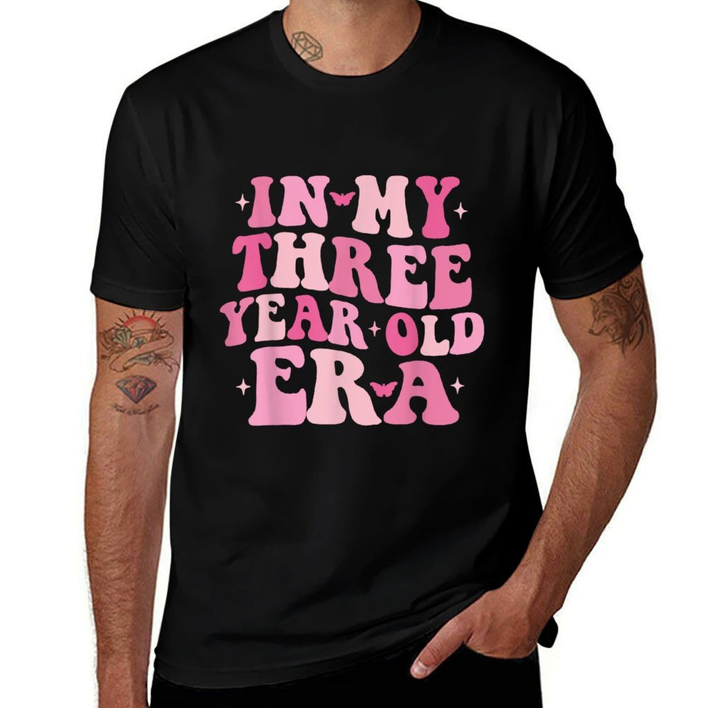 In My Three Year Old Era 3 Year Old 3rd Birthday Girls Boys  Cotton T-Shirt