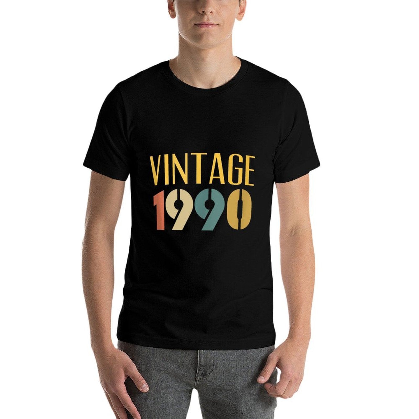 Vintage 1990 35 Years Old Bday Women Men 35th Birthday  High-quality Stitching T-Shirt