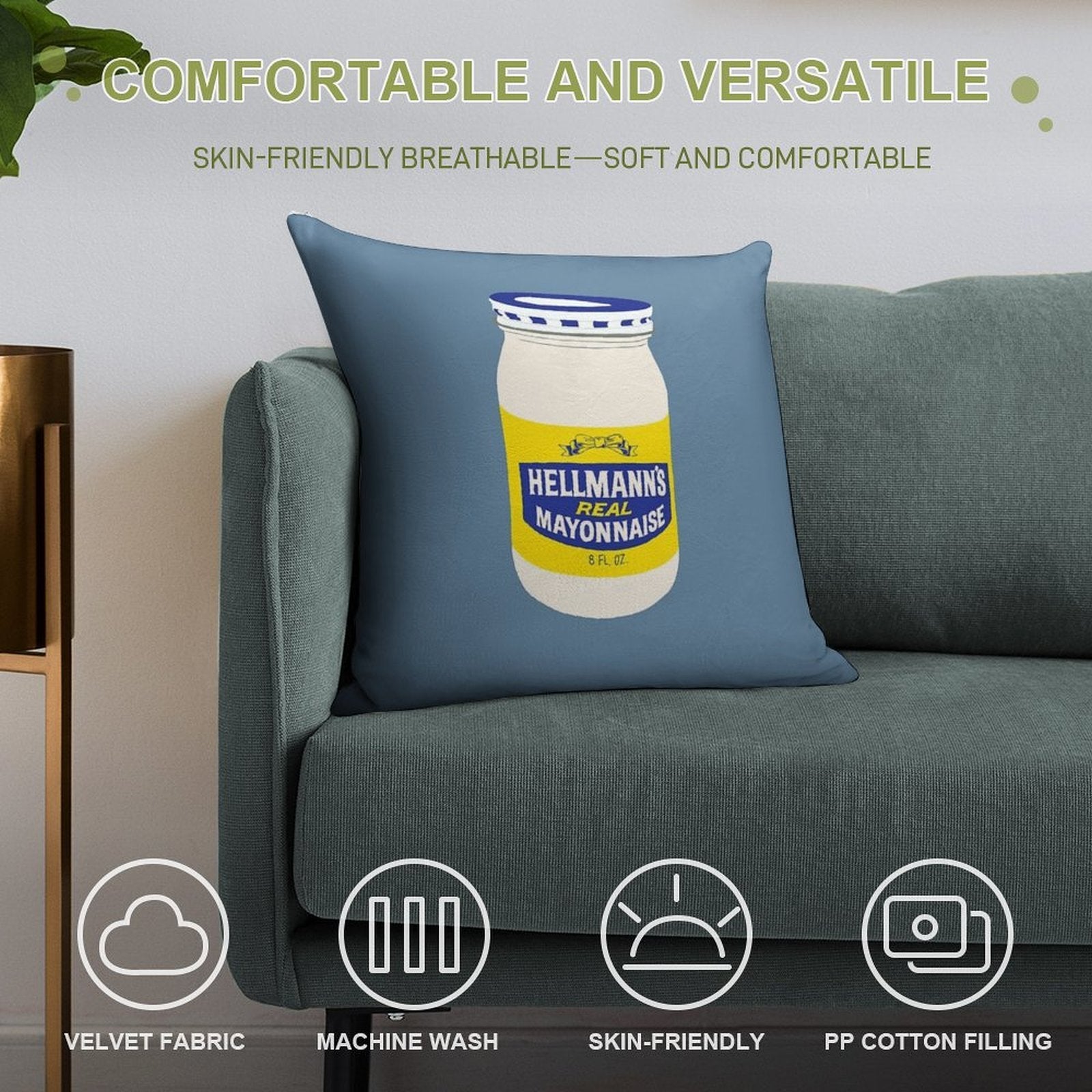 Mayonnaise ! Soft Warmth Comfort Throw Pillow