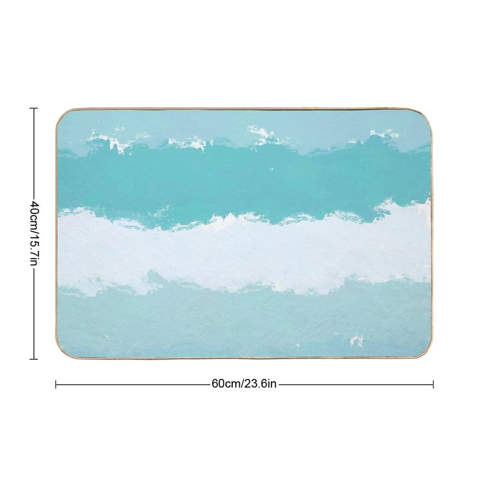 Light Blue And Shades of Blue Wavy Stripes  Stain-Proof Bath Mat