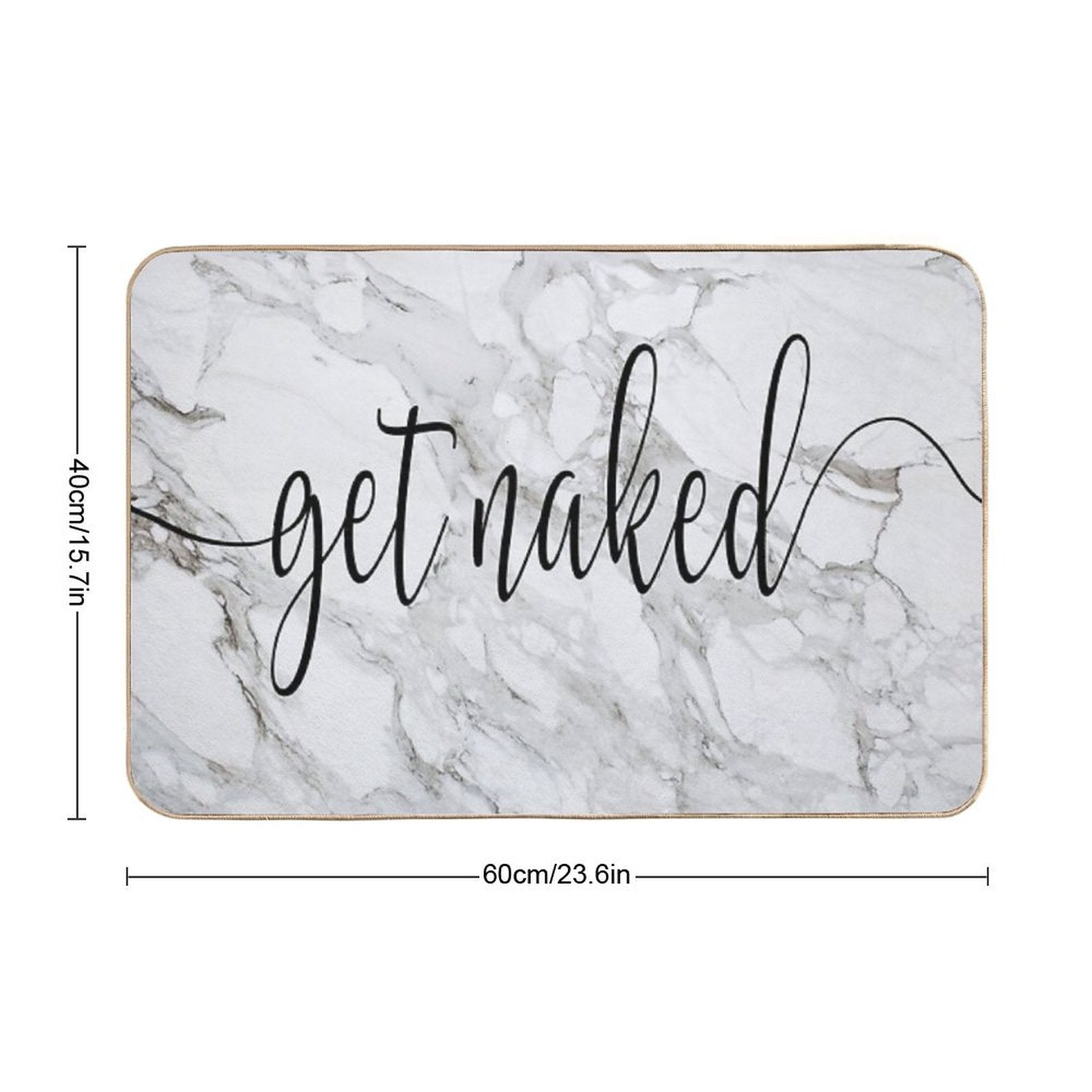 Get Naked Grey Marble Minimalist Design  Versatile Bath Mat