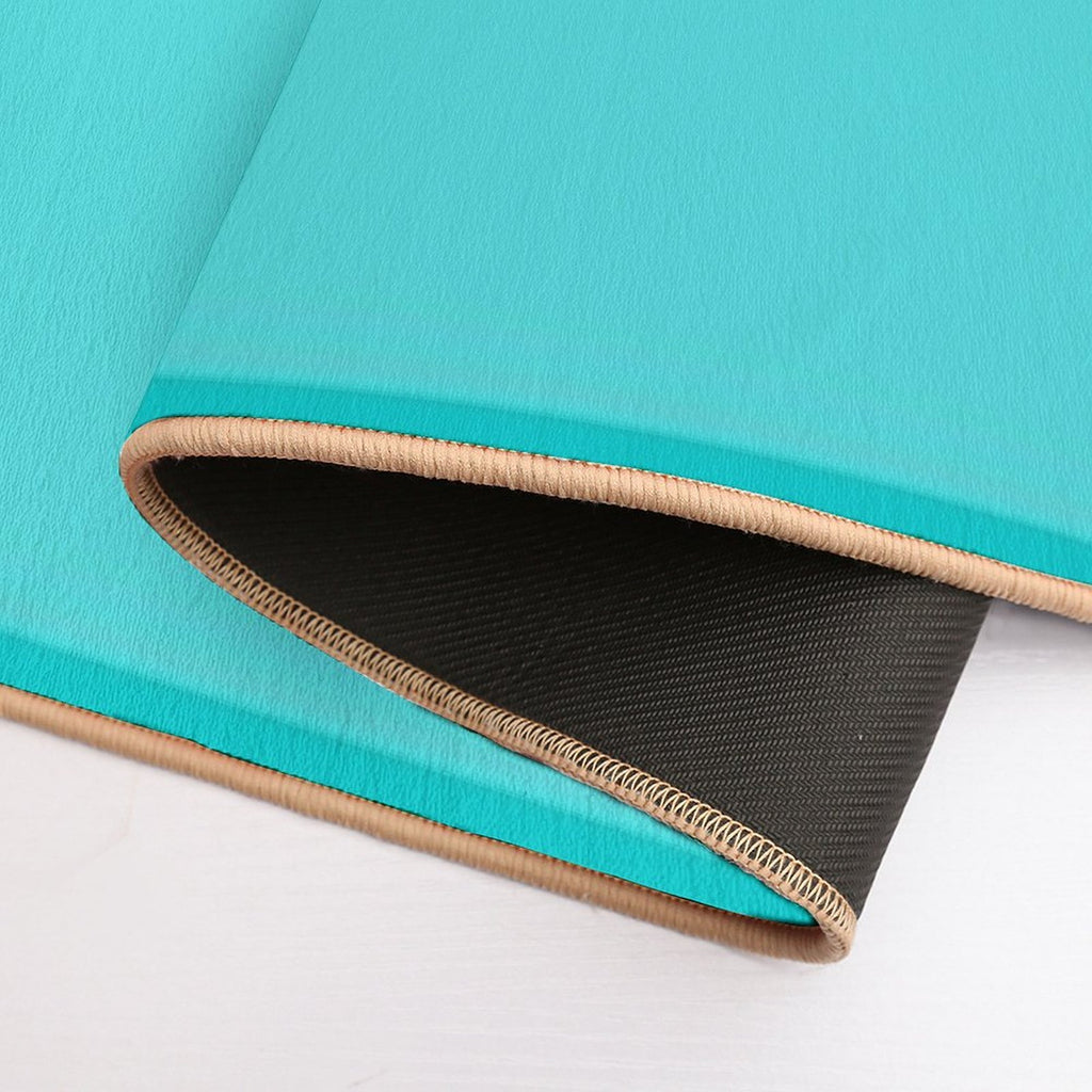 Turquoise Gradient Stripes Minimalist Pattern (Bright Robins Egg Blue)  Repositionable Bath Mat