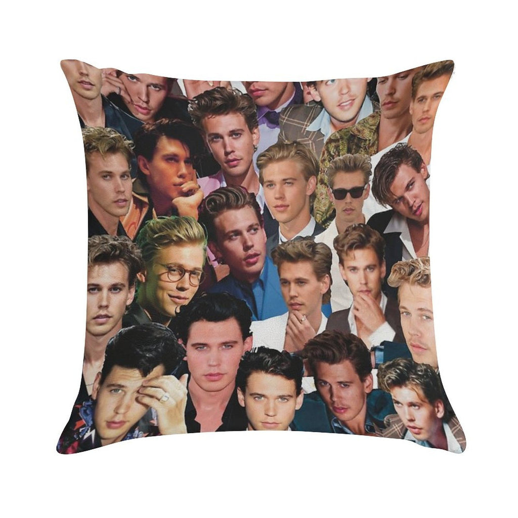 Austin Butler Photo Collage Soft High-Density Material Throw Pillow