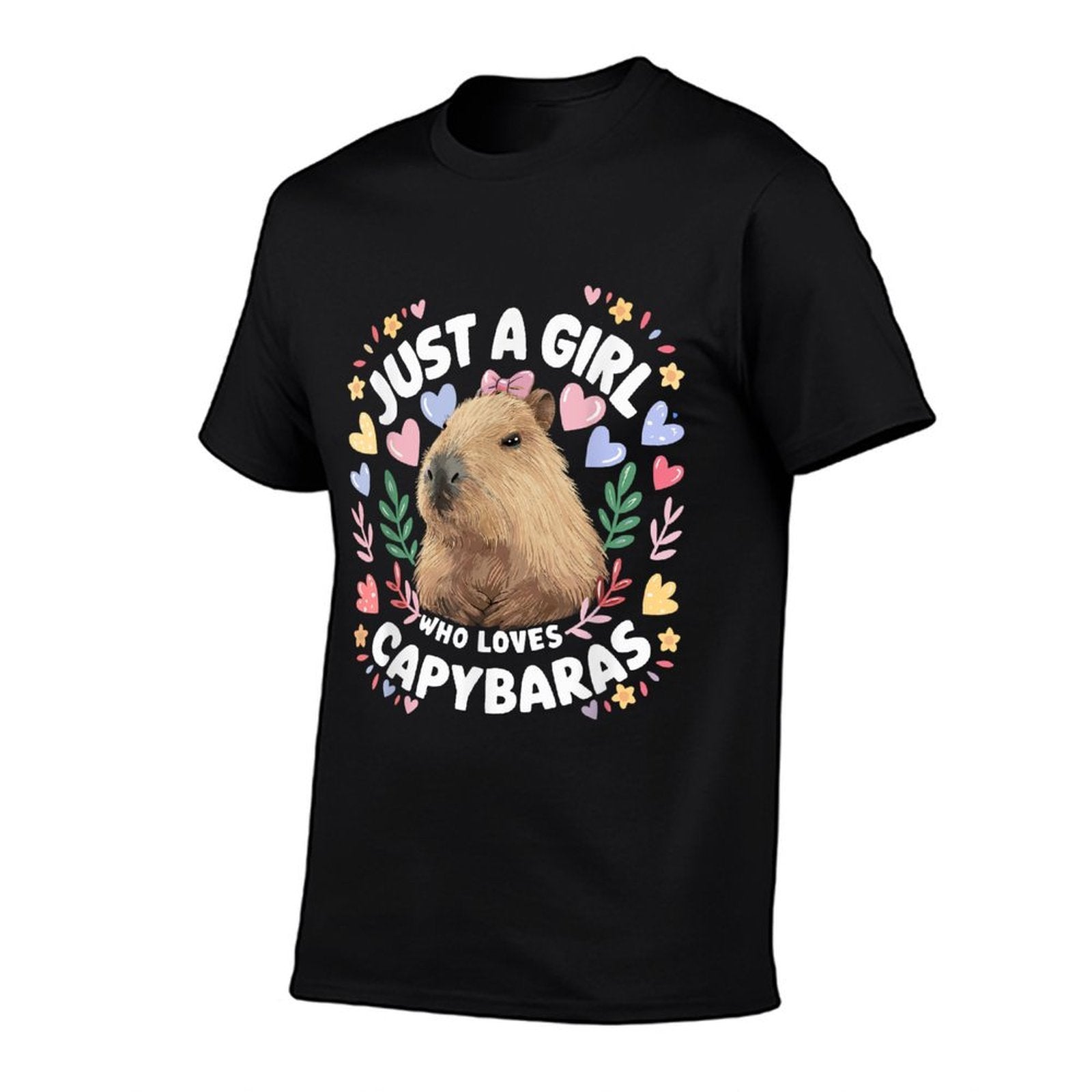 Just A Girl Who Loves Capybaras Cute Capybara Lover Rodent  Rolled Sleeves T-Shirt