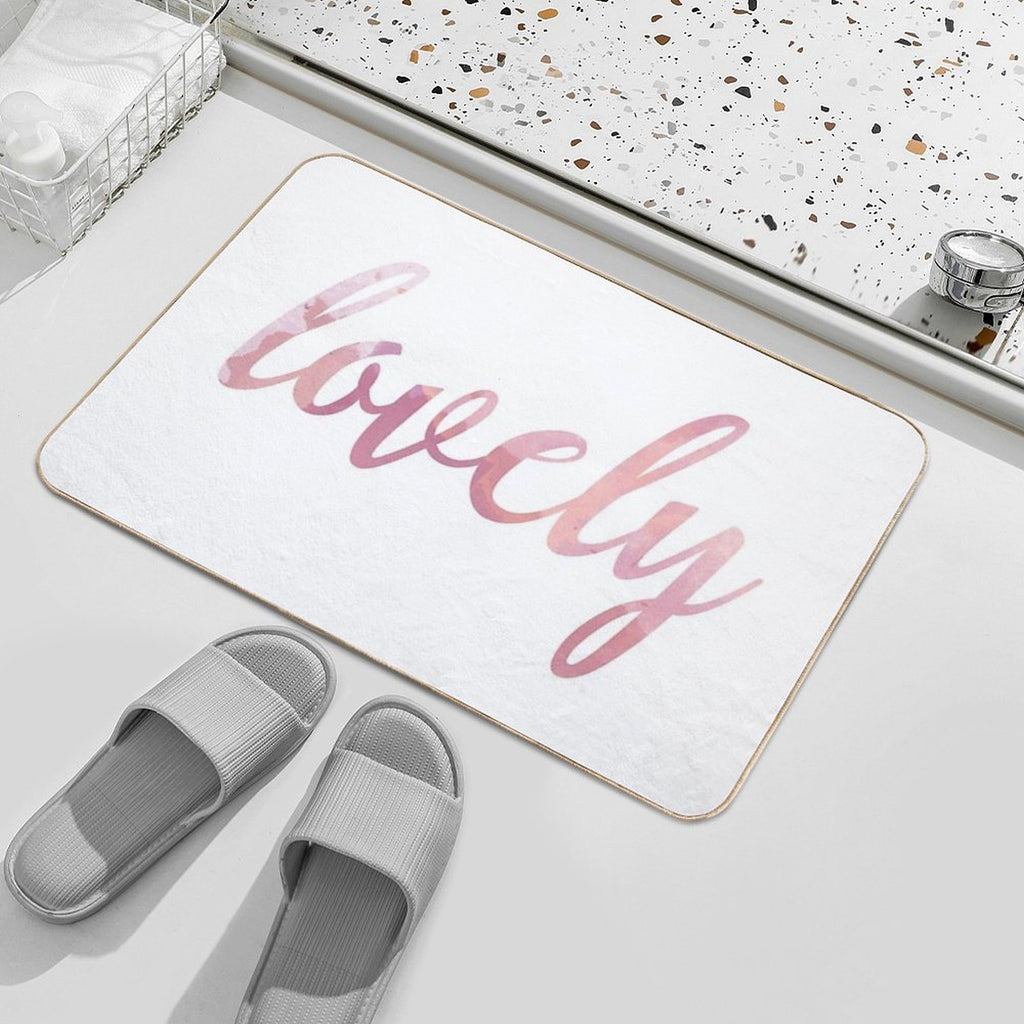 Lovely in Pink Watercolor  Odorless Bath Mat