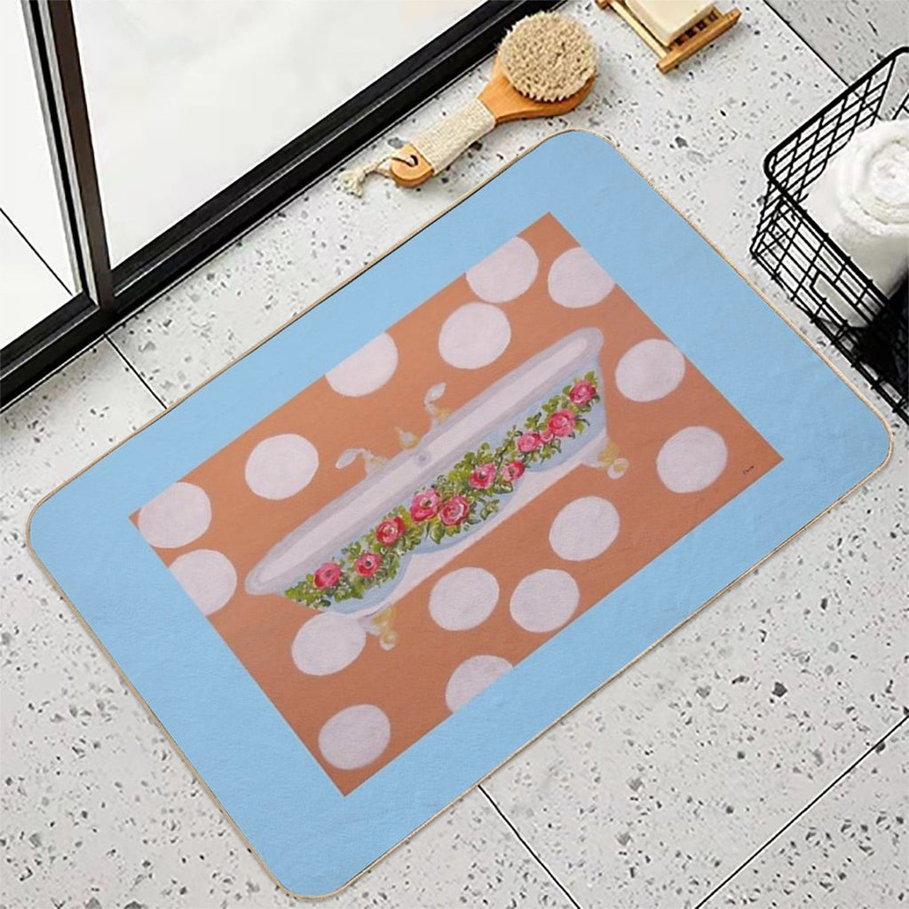 Circles And Suds Bathroom Art Durable Bath Mat