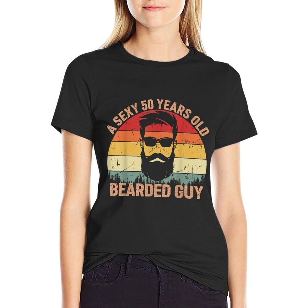 A Sexy 50 Years Old Bearded Guy Bearded Men 50th Birthday  Stretchy T-Shirt