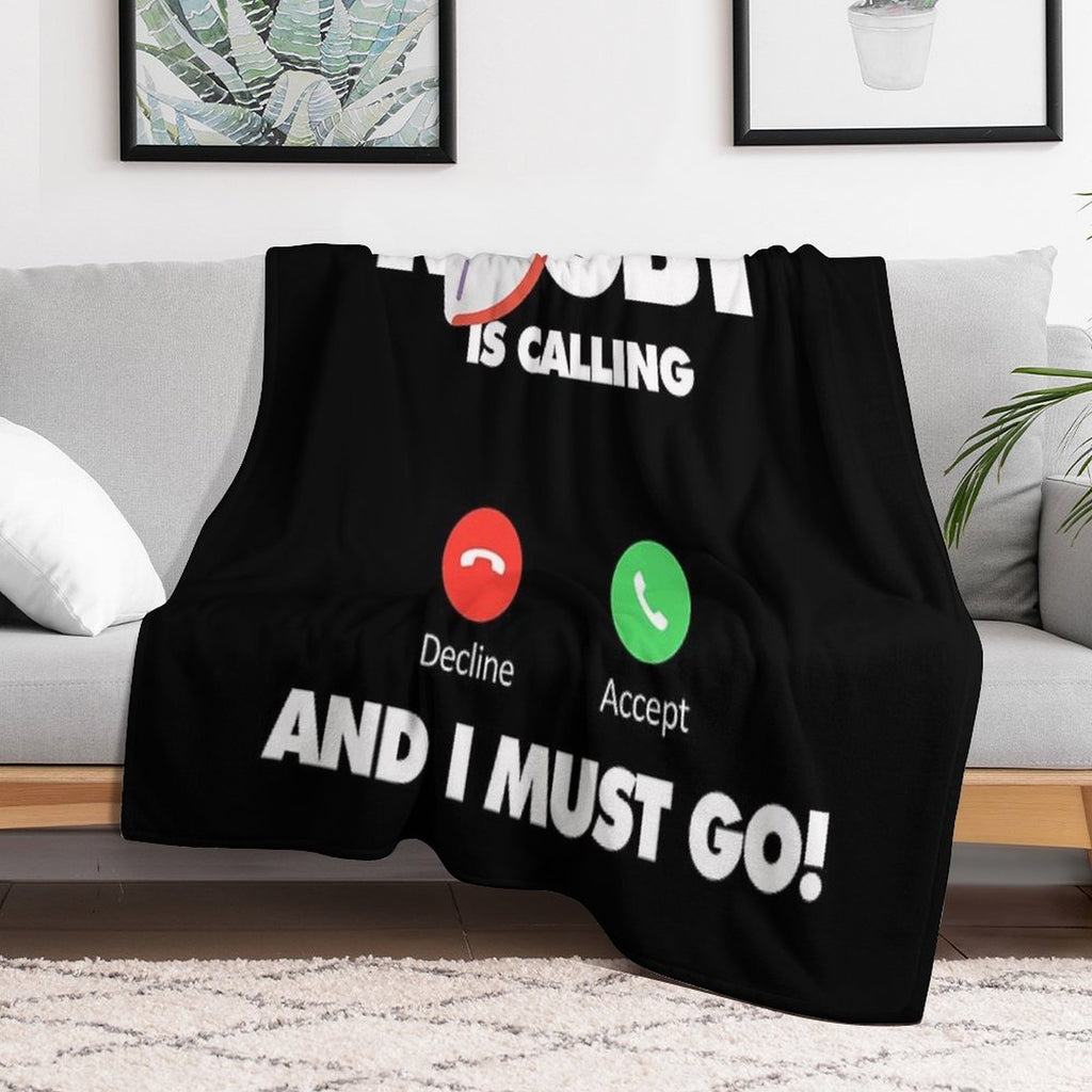 Rugby Is Calling And I Must Go, Funny Sport Player Premium Throw Blanket