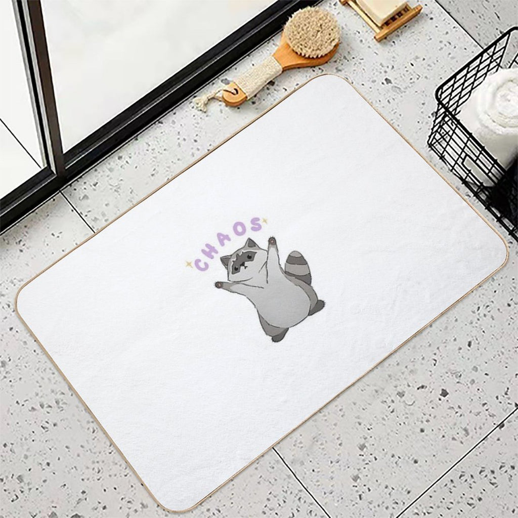 Raccoon Chaos  Pet-Safe Bath Mat
