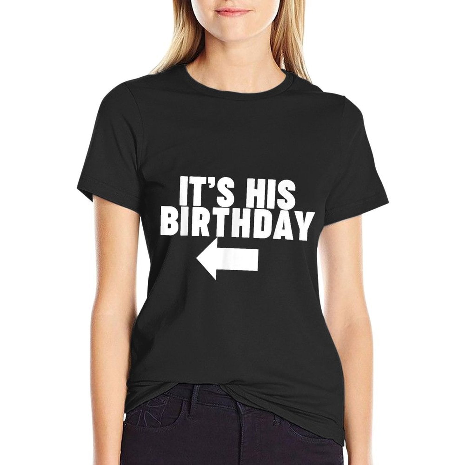 It's His Birthday  Oversized Silhouette T-Shirt