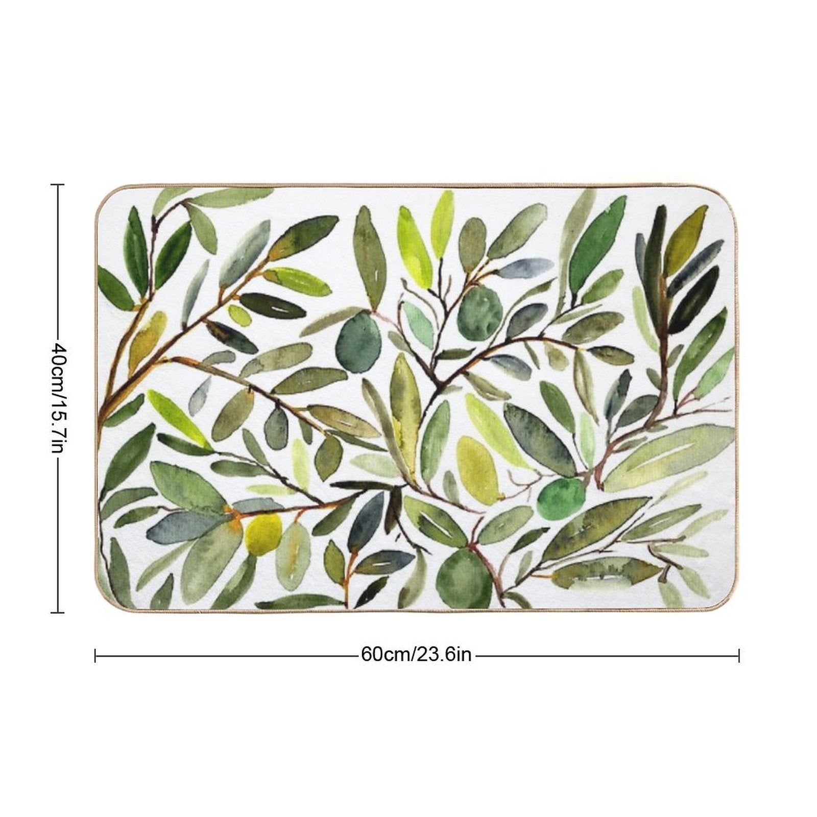 Olive Leaf Art Modern  Multi-Purpose Bath Mat