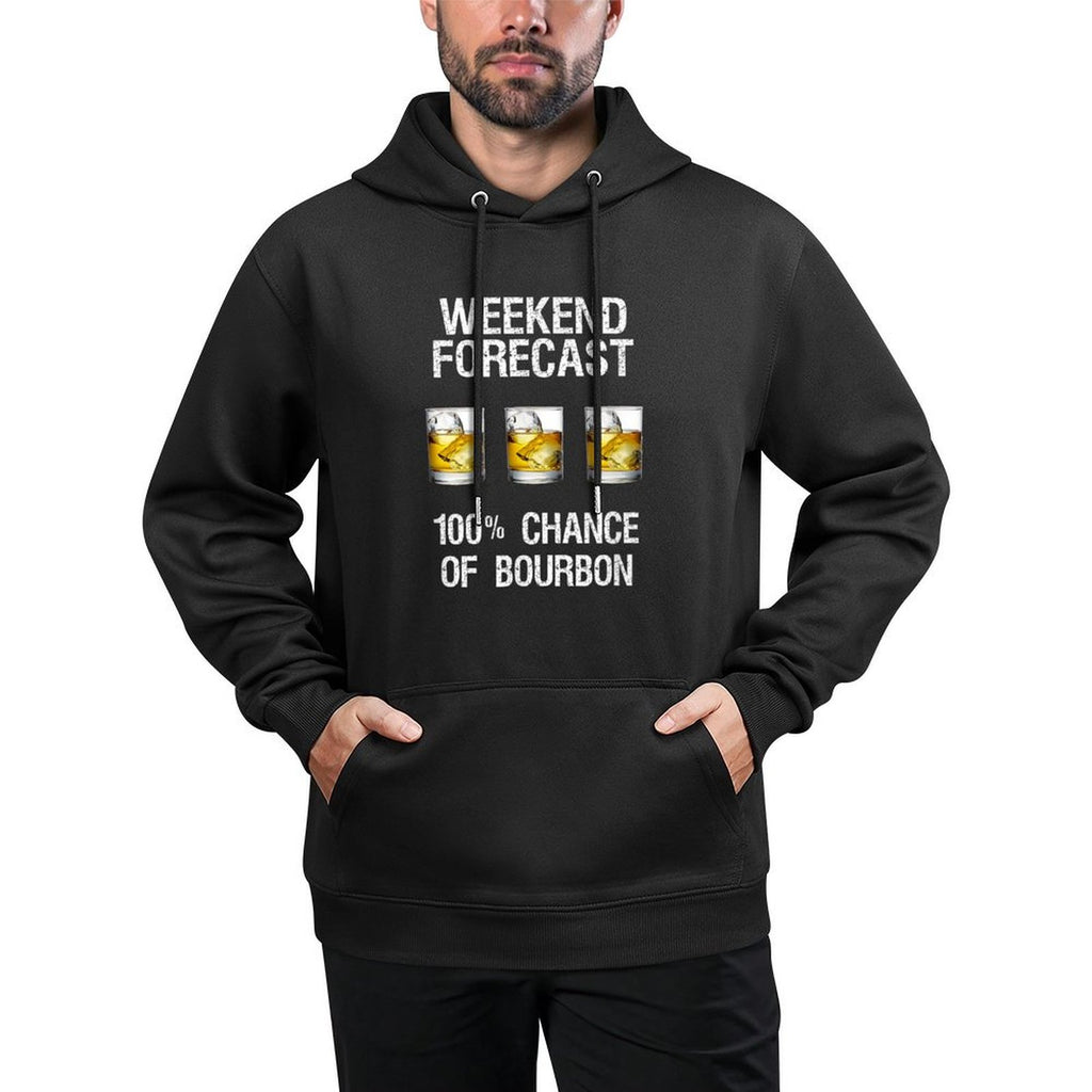 Bourbon Gift - Funny Bourbon Forecast Cotton-Polyester Blend Hoodie