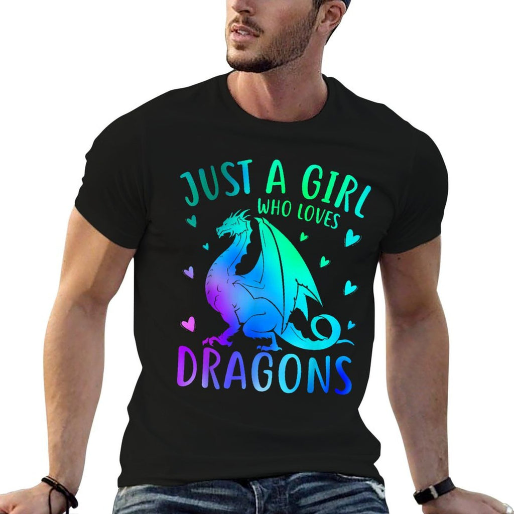 Cute Just A Girl Who Loves Dragons Women And Girls  Wrinkle-resistant T-Shirt