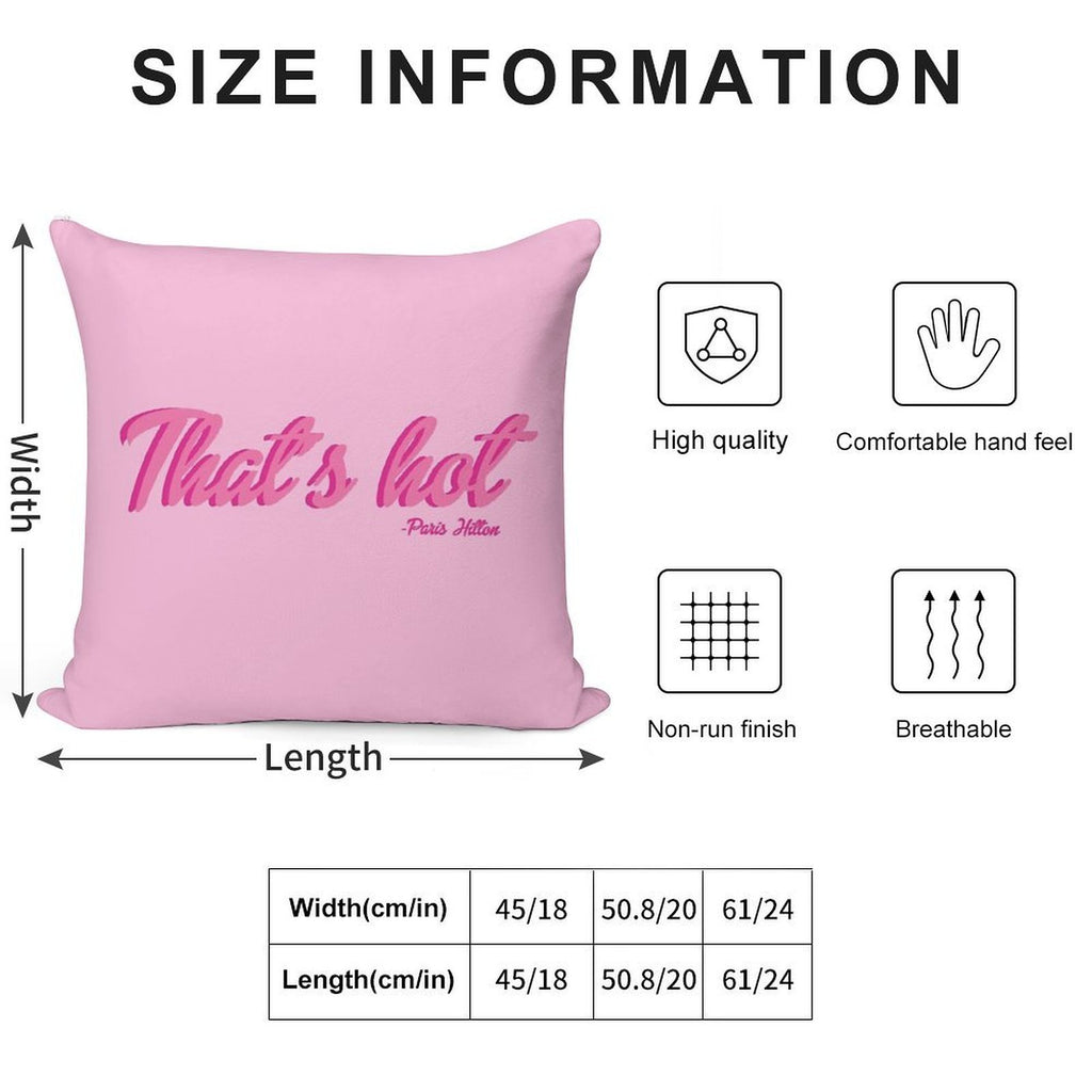 That's Hot Paris Hilton Text Print Soft Home Decor Throw Pillow