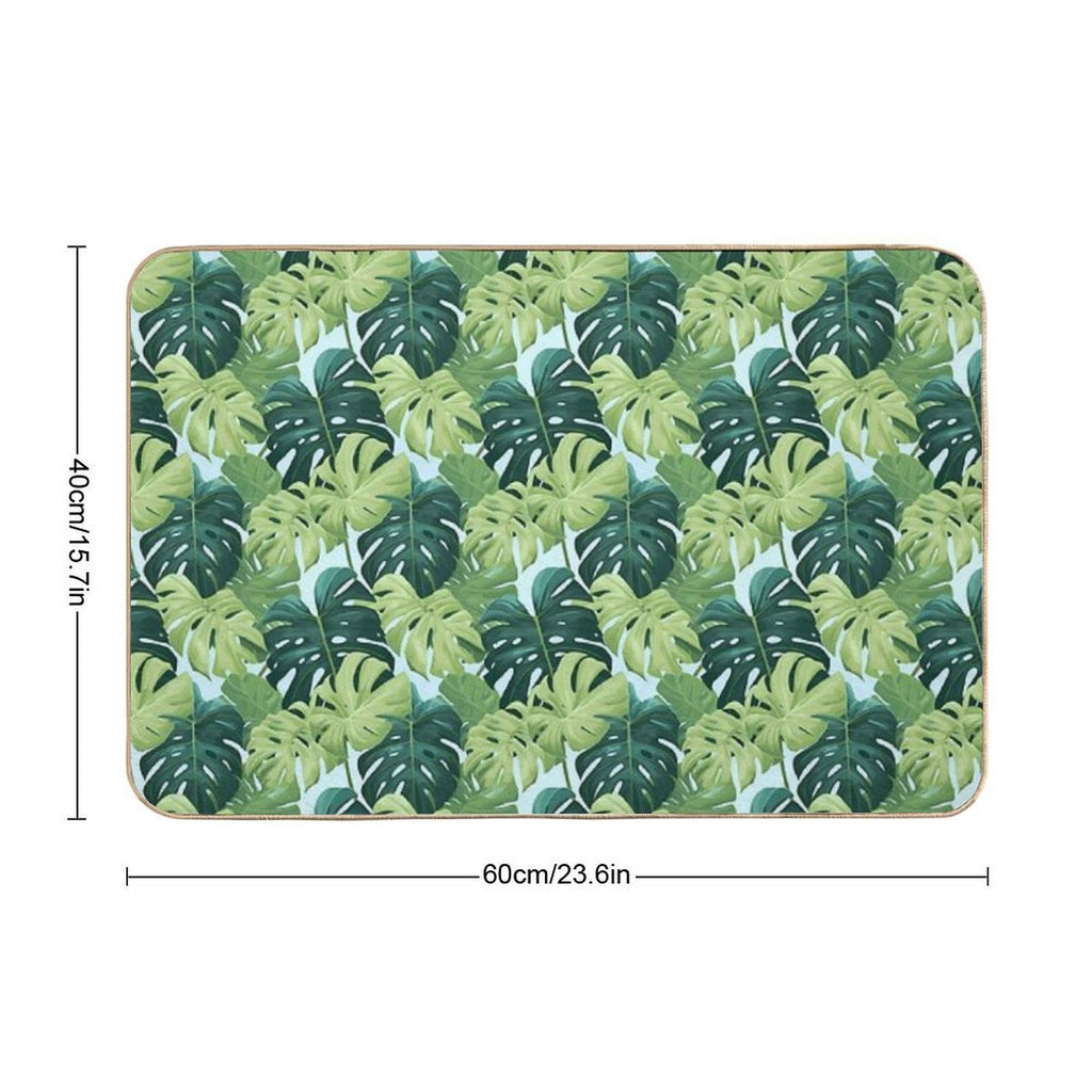 Seamlees Monstera  Nature's Bounty  Easy Maintenance Bath Mat