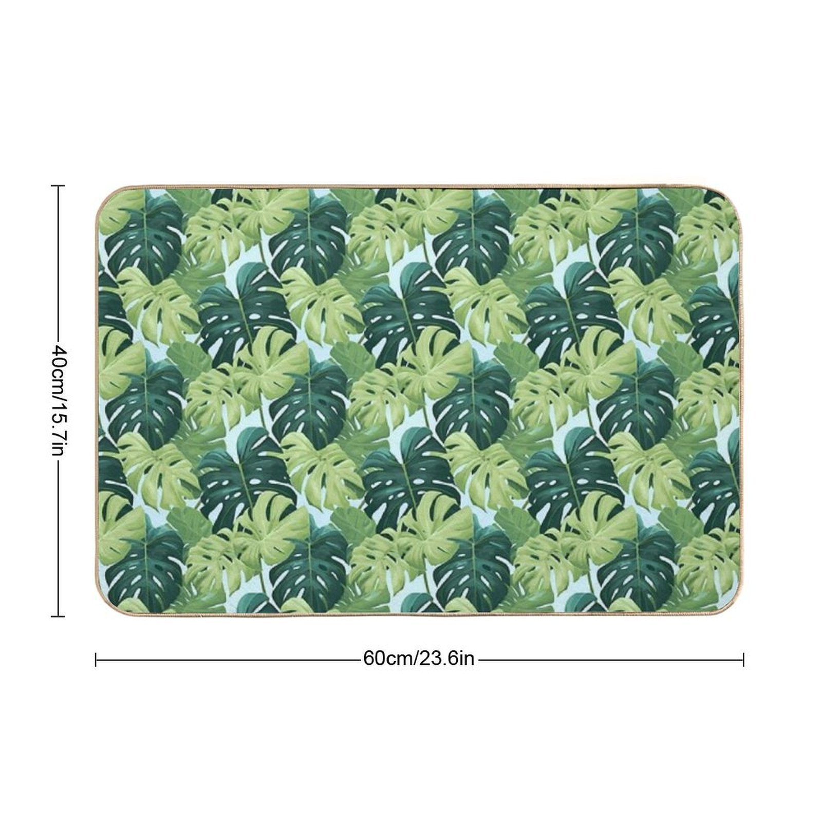 Seamlees Monstera  Nature's Bounty  Easy Maintenance Bath Mat