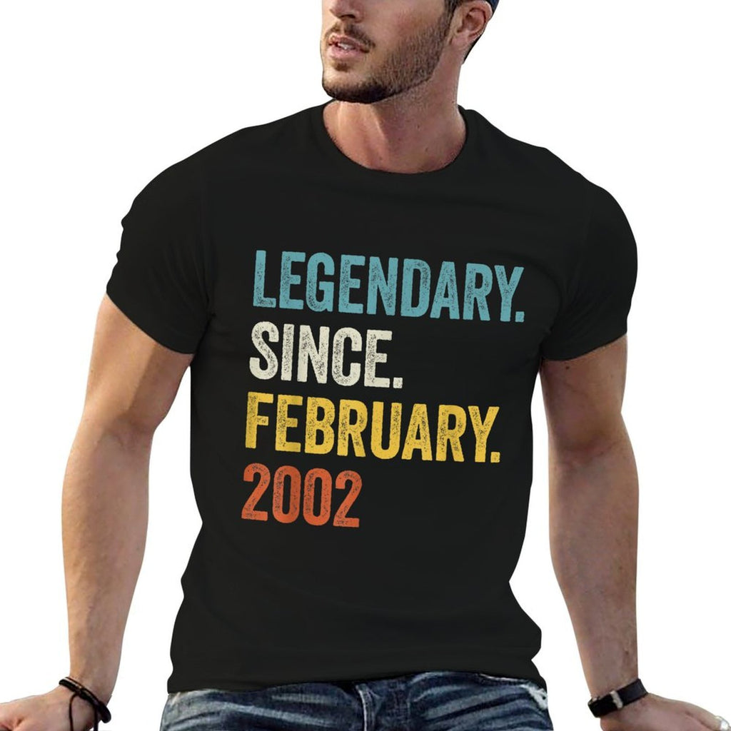 21 Years Old Legendary Since February 2002 21st Birthday  Oversized Silhouette T-Shirt