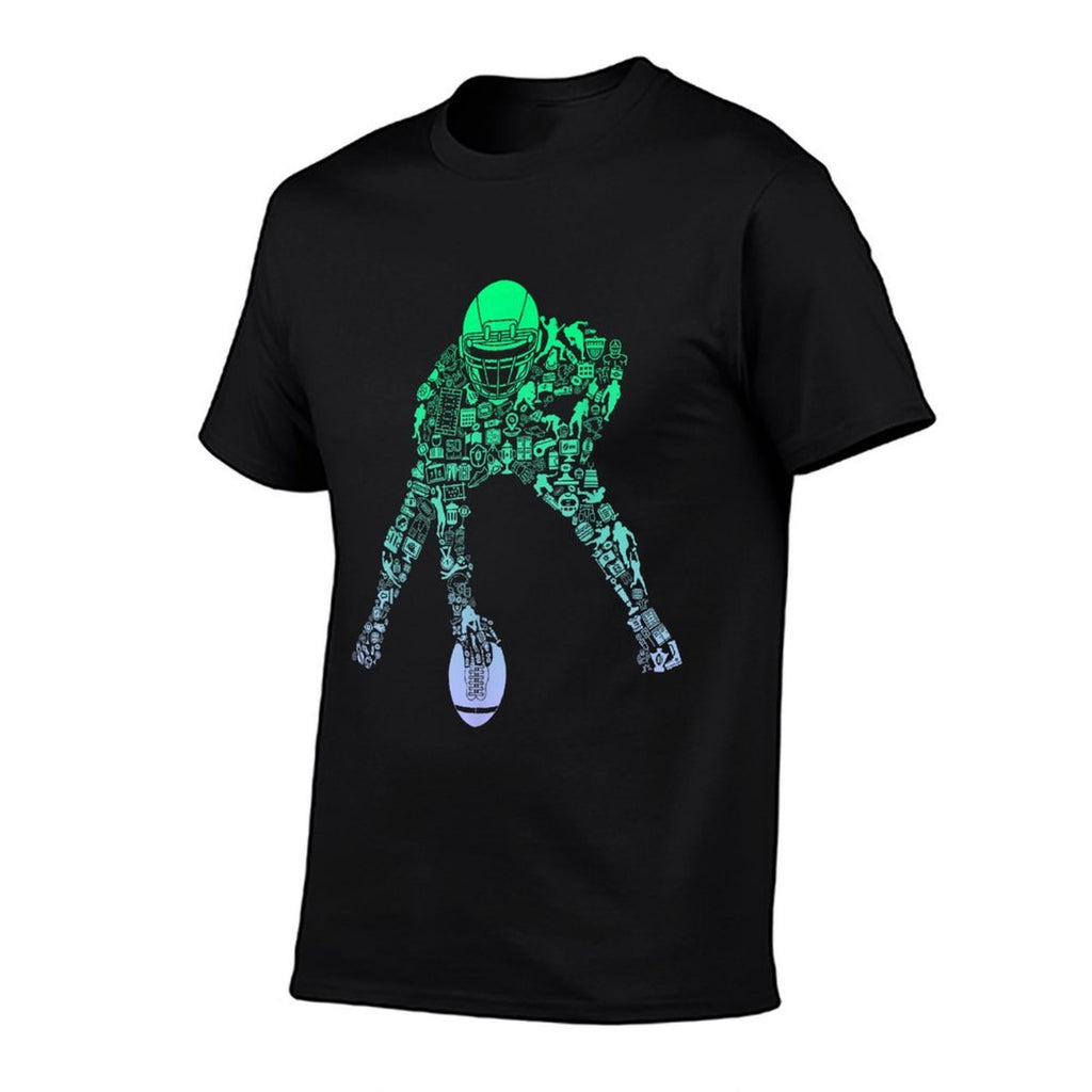 Youth Football Apparel Center Player Coach Boys Football Comfortable T-Shirt