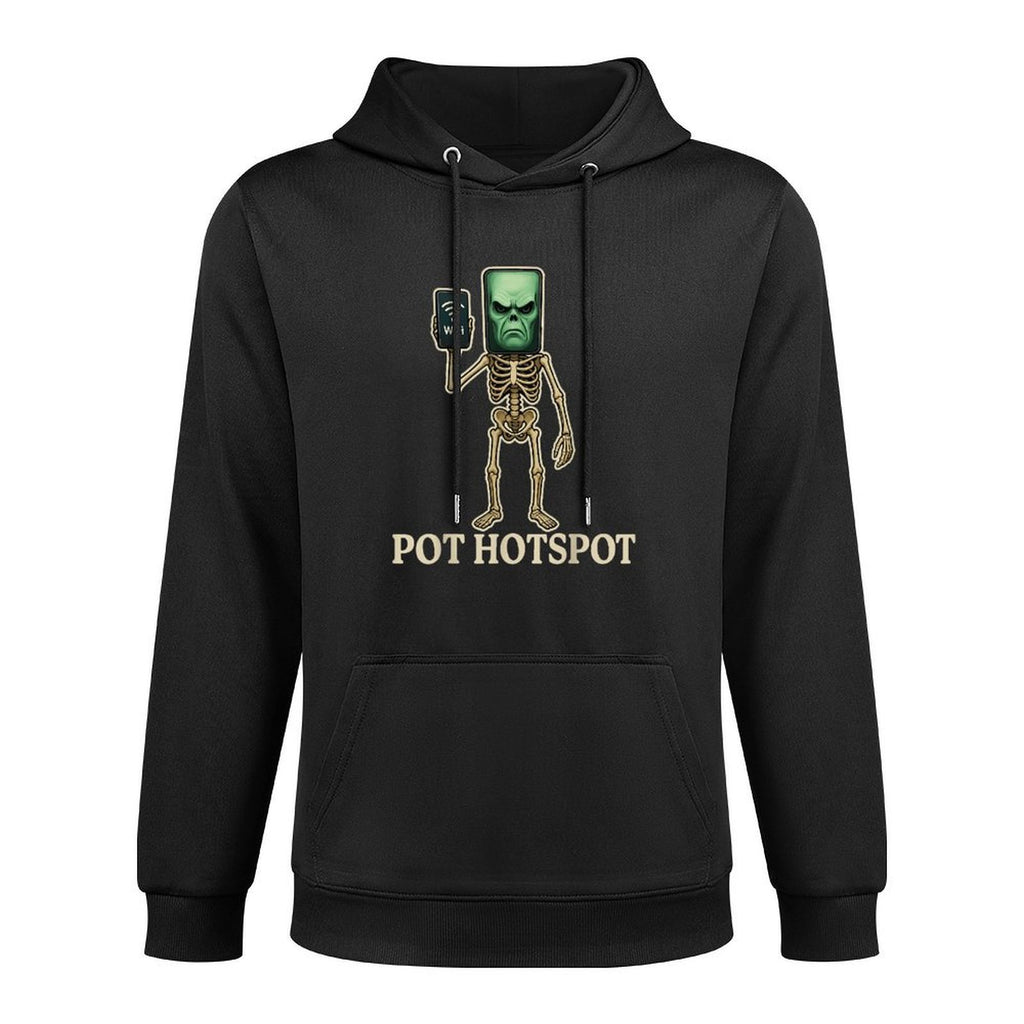Pot Hotspot - Funny Halloween Brainrot Skeleton Kids Meme Durable Construction Hoodie